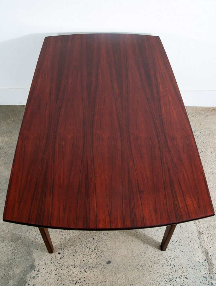 Mid Century Danish Modern Dining Table Rosewood Extension 2 Draw Leaf Vintage - Image 2