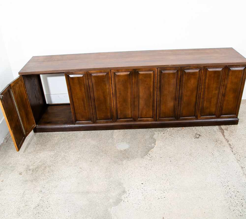 Mid Century Modern Credenza Cabinet Storage 4 doors Wide Large 89" Media Audio - Image 10