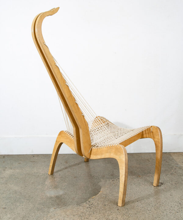 Mid Century Modern Lounge Chair Scorpion Rope Sculptural High Back Vintage Mcm - Image 5
