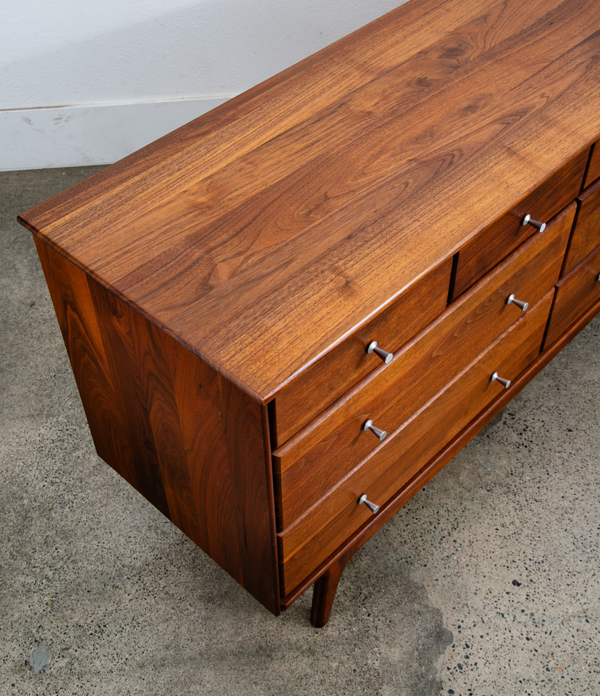 Mid Century Modern Credenza Dresser 11 Drawer Ace Hi Prelude Line Solid Walnut Wood Mcm - Image 12