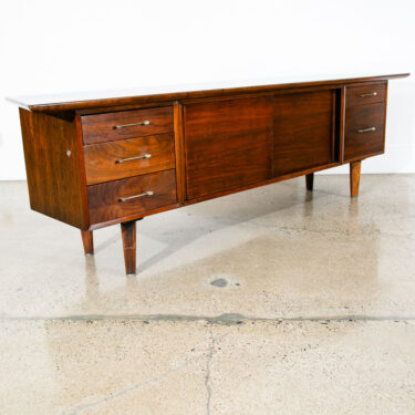Mid Century Modern Credenza Office Cabinet 5 Drawer Hiebert Inc. Walnut Storage