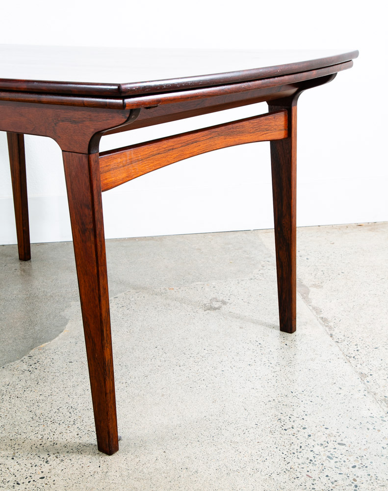 Mid Century Danish Modern Dining Table Rosewood Extension 2 Draw Leaf Vintage - Image 11