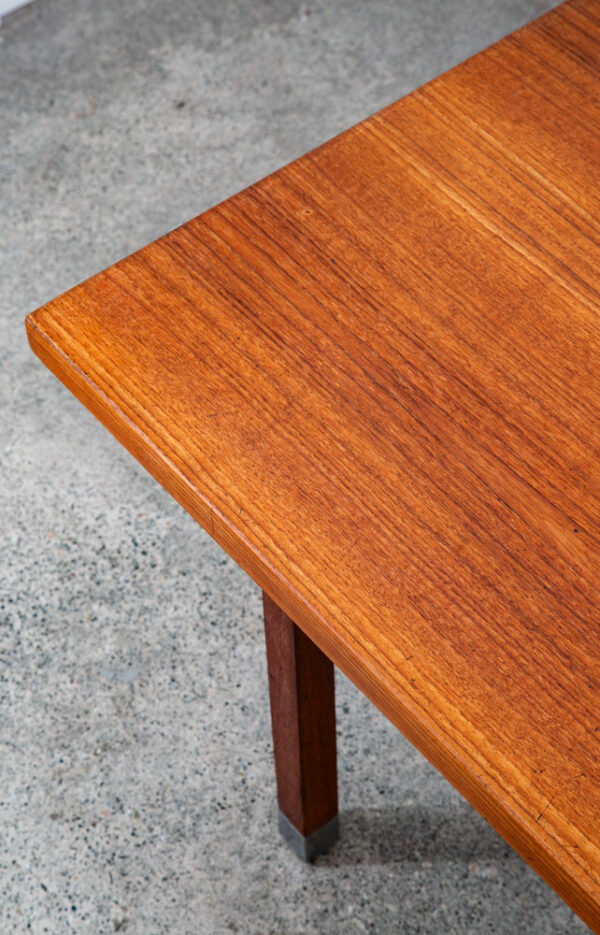 Mid Century Danish Modern Coffee Table Surfboard Teak Denmark Metal Legs Vintage - Image 12