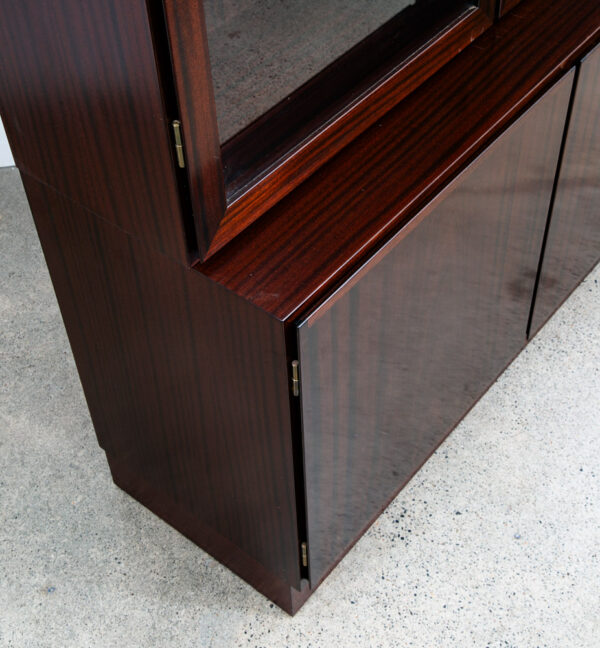 Mid Century Danish Modern Bookshelf Cabinet Mahogany Doors Omann Jun Vintage Mcm - Image 12
