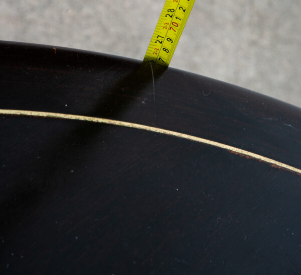 Mid Century Modern Dining Table Card Walnut Round Custom Vintage Brass Gold Mcm - Image 11