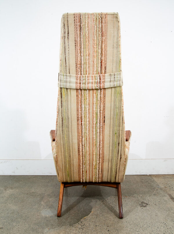 Mid Century Modern Lounge Chair Adrian Pearsall Slim Jim Tweed Walnut Arms Paws - Image 10