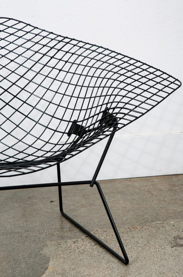 Mid Century Modern Lounge Diamond Chair Harry Bertoia Knoll Black Large Mcm LG - Image 9