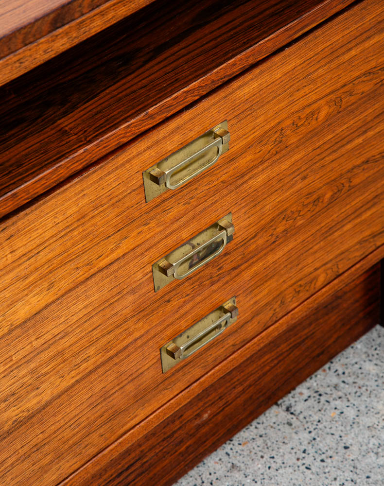 Mid Century Danish Modern Nightstands End Side Table Rosewood Sannemans Drawers - Image 11