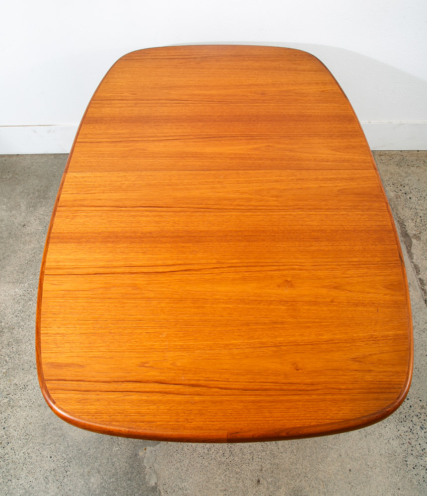 Mid Century Danish Modern Dining Table Teak Oval Skovby Extension Vintage 104" - Image 8