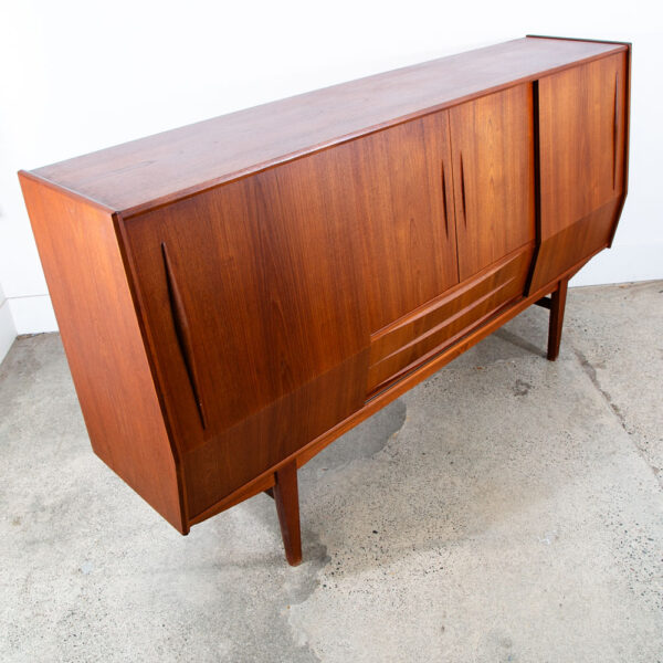 Mid Century Danish Modern Credenza Highboard Teak Sliding Doors Bar Mobler Mcm - Image 2