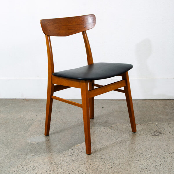 Mid Century Danish Modern Dining Chair Teak Black Denmark Vintage Single Mcm 60s - Image 7