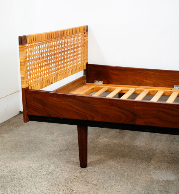 Mid Century Modern Bed Frame Small Single Hans Wegner Getema Teak Headboard - Image 5