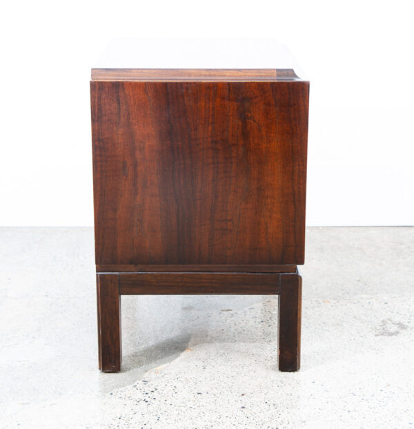 Mid Century Modern Side Table End Nightstand Spade Table Two Drawers Thomasville - Image 3