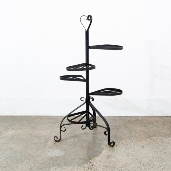 Mid Century Modern Plant Stand Garden Metal Wrought Iron Vintage Outdoor Indoor - Image 2