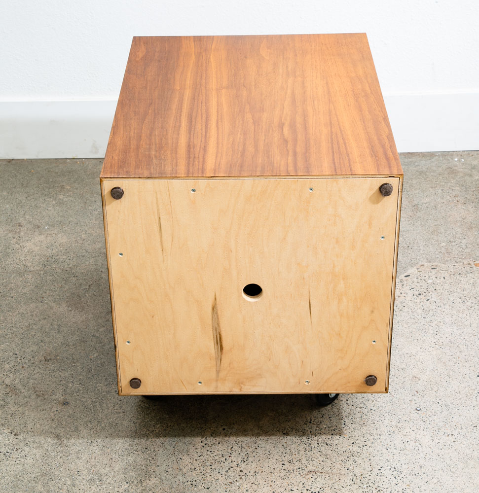 Mid Century Modern Pedestal Walnut Square Table Display Art Vintage Mcm Large - Image 9