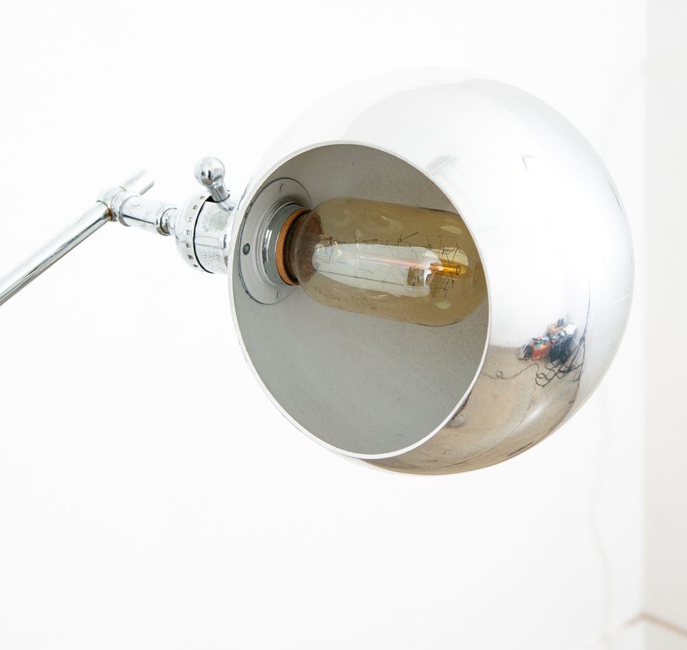 Mid Century Modern Floor Lamp Robert Sonneman 3 light Chrome Silver Adjustable - Image 6