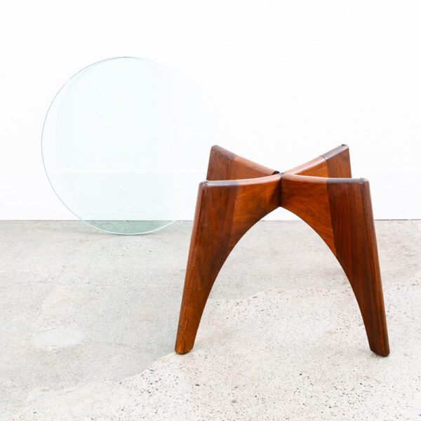 Mid Century Modern Side Table End Adrian Pearsall Round Nightstand Solid Walnut - Image 6