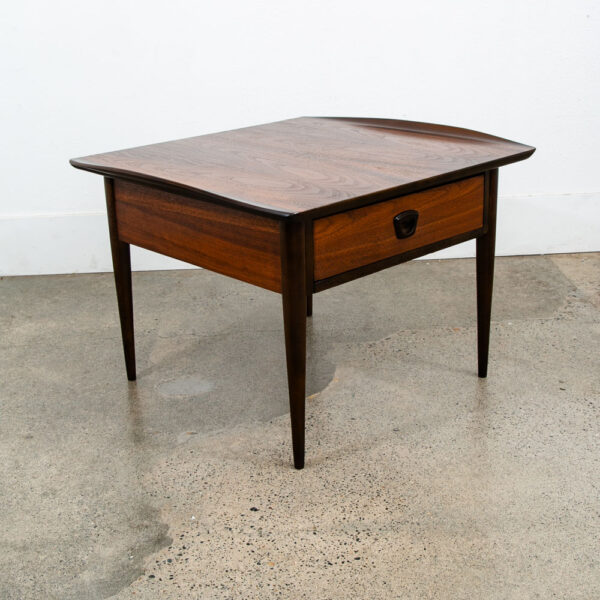 Mid Century Modern Nightstand Side End Table Walnut Drawer Vintage Refinished