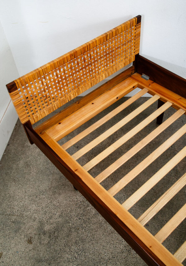 Mid Century Modern Bed Frame Small Single Hans Wegner Getema Teak Headboard - Image 12