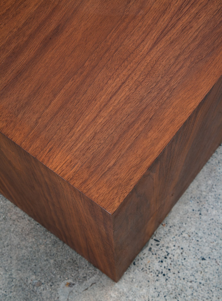 Mid Century Modern Pedestal Walnut Square Table Display Art Vintage Mcm Large - Image 11