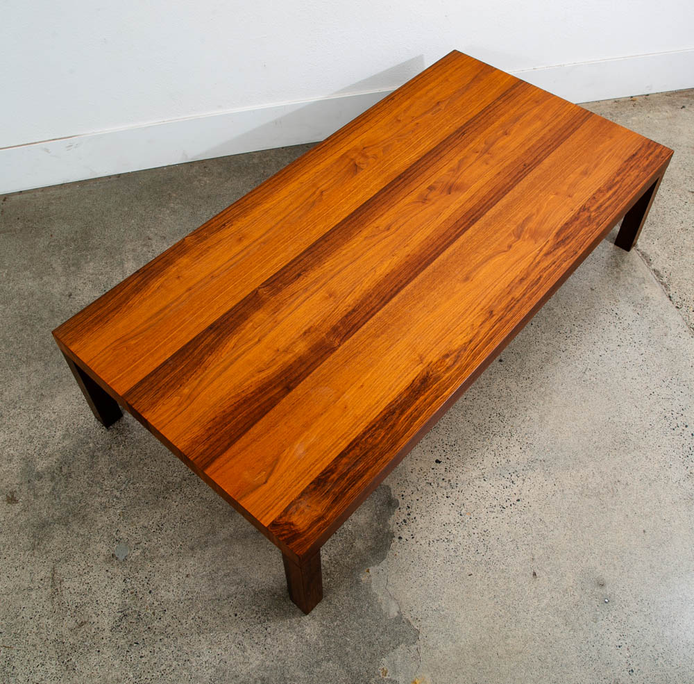 Mid Century Danish Modern Coffee Table Rectangular Rosewood Wood Denmark Vintage