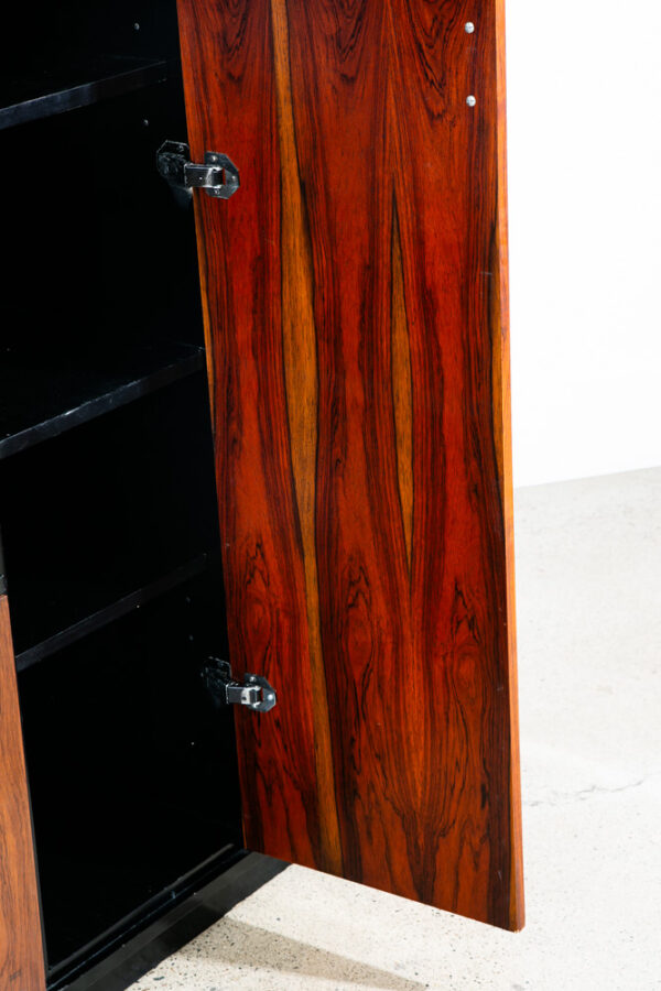 Mid Century Danish Modern Bookshelf Cabinet Rosewood Glass shelves Mcm Armoire - Image 11