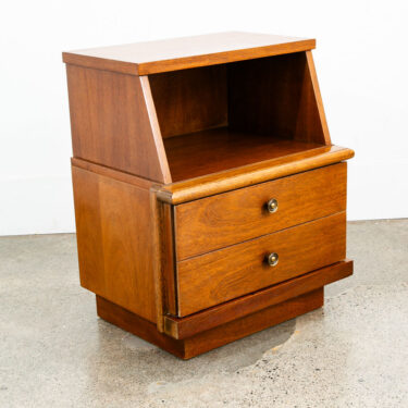 Mid Century Modern Nightstand End Side Tables Wood Drawer Vintage Pair Two Mcm