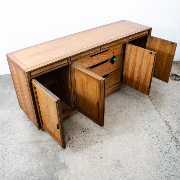 Mid Century Danish Modern Credenza Dresser Basic Witz Wood 3 Drawer Danish Mcm - Image 5