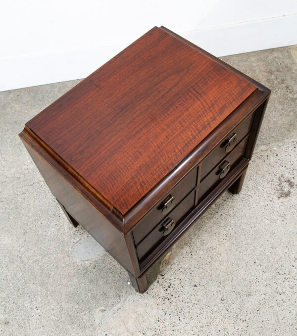 Mid Century Modern Side Table End Nightstand Spade Table Two Drawers Thomasville - Image 4