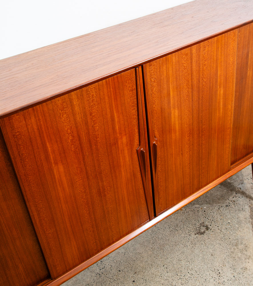 Mid Century Danish Modern Credenza Cabinet Teak Gunni Omann Jun Sideboard NM - Image 11