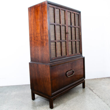 Mid Century Modern Dresser Gentleman's Chest Thomasville Burl Wood Vintage Mcm