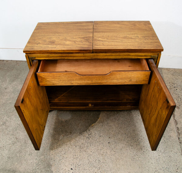 Mid Century Modern Bar Cart Cabinet Server Expanding Top Storage Rolling Mcm - Image 8
