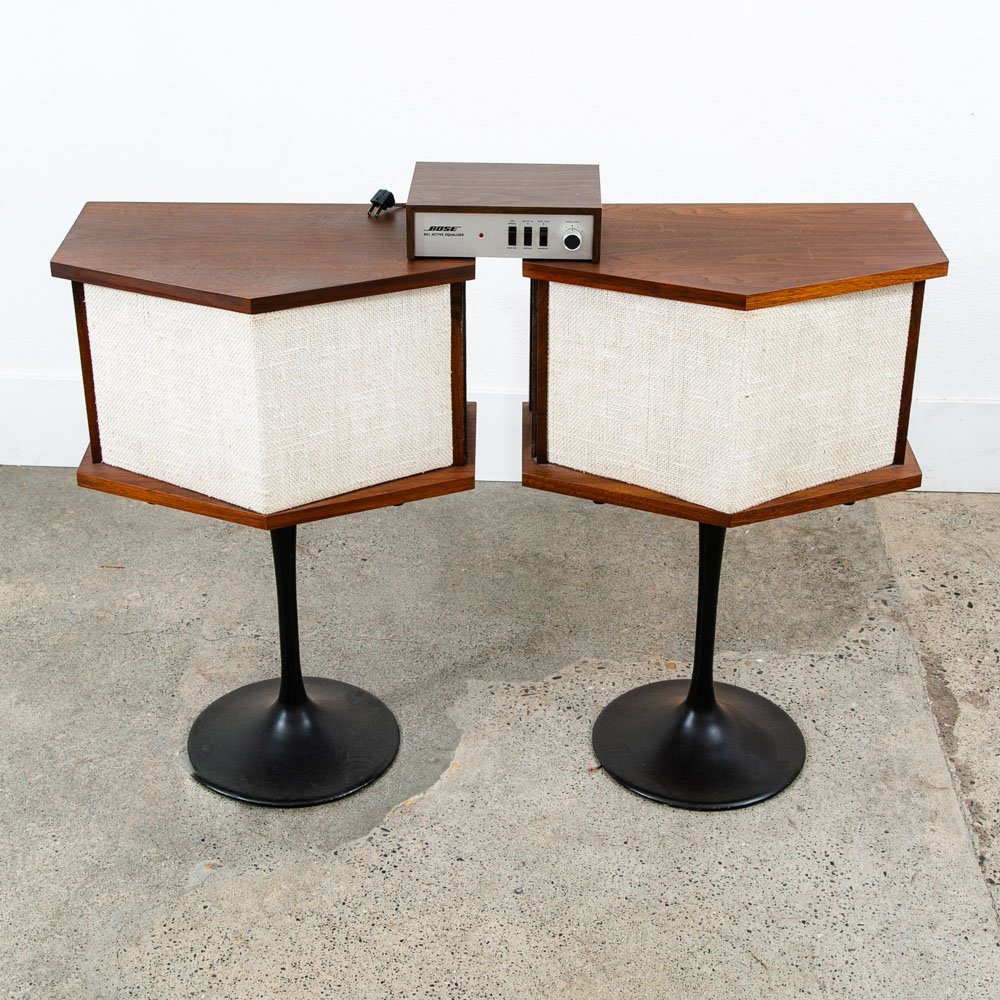 Mid Century Modern Speakers Bose Series 901 II Tulip Speaker Stand Hifi Walnut - Image 11