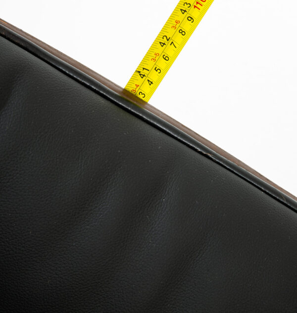 Mid Century Modern Lounge Chair Selig Plycraft Black Leather Swivel Walnut Metal - Image 10