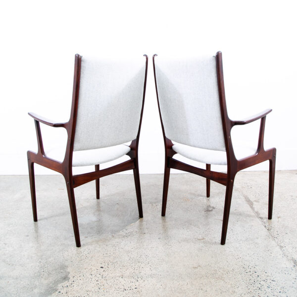 Mid Century Danish Modern Dining Chairs Set 2 Rosewood Johannes Andersen Vintage - Image 4