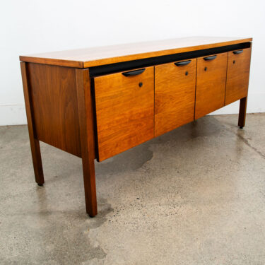 Mid Century Modern Credenza Office Cabinet Jens Risom 4 Drawer Walnut Wood File