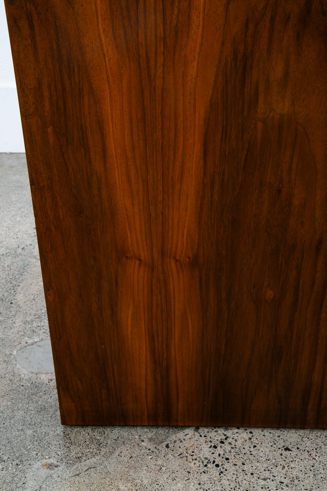 Mid Century Modern Pedestal Walnut Square Table Display Art Vintage Mcm Large - Image 8