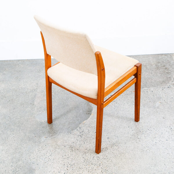 Mid Century Danish Modern Dining Chairs Set 2 Tan Teak Wood Svegards Pair Sweden - Image 8