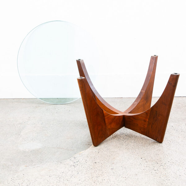 Mid Century Modern Side Table End Adrian Pearsall Round Nightstand Solid Walnut - Image 7