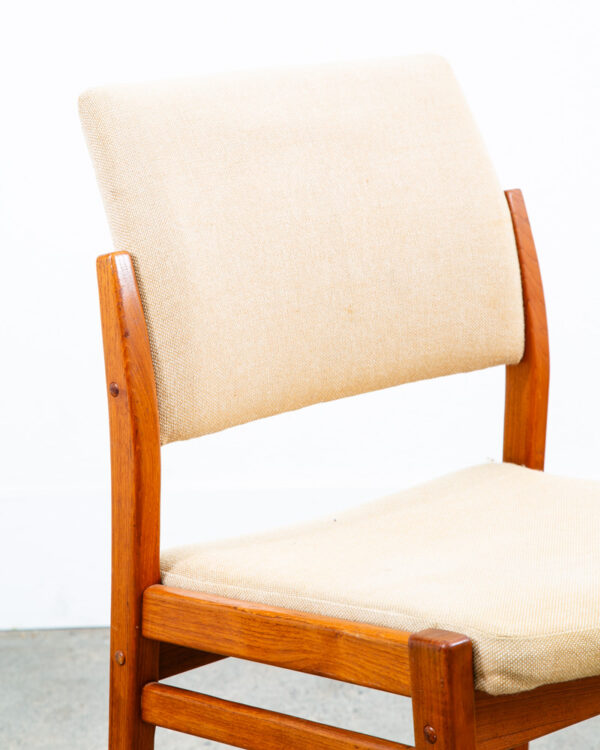 Mid Century Danish Modern Dining Chairs Set 2 Tan Teak Wood Svegards Pair Sweden - Image 12