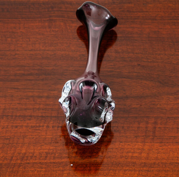 Mid Century Modern Art Glass Vase Floral 2 Tone Sweden Purple Glass Two Flowers - Image 10