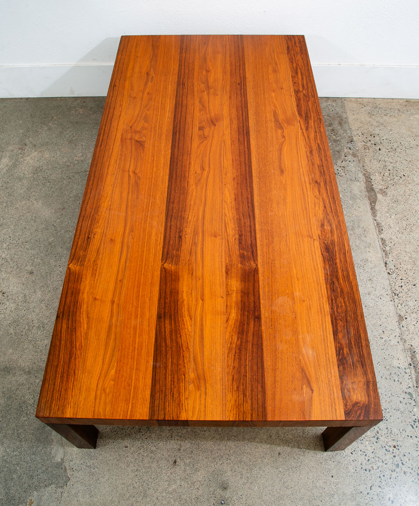 Mid Century Danish Modern Coffee Table Rectangular Rosewood Wood Denmark Vintage - Image 2