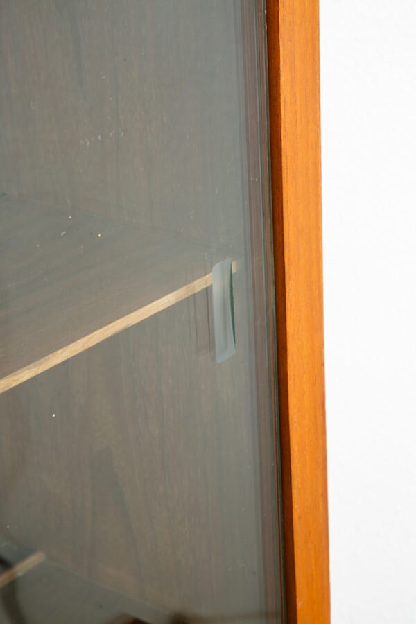 Mid Century Modern China Cabinet Hutch Albert Walnut Display Glass Drawers Doors - Image 11