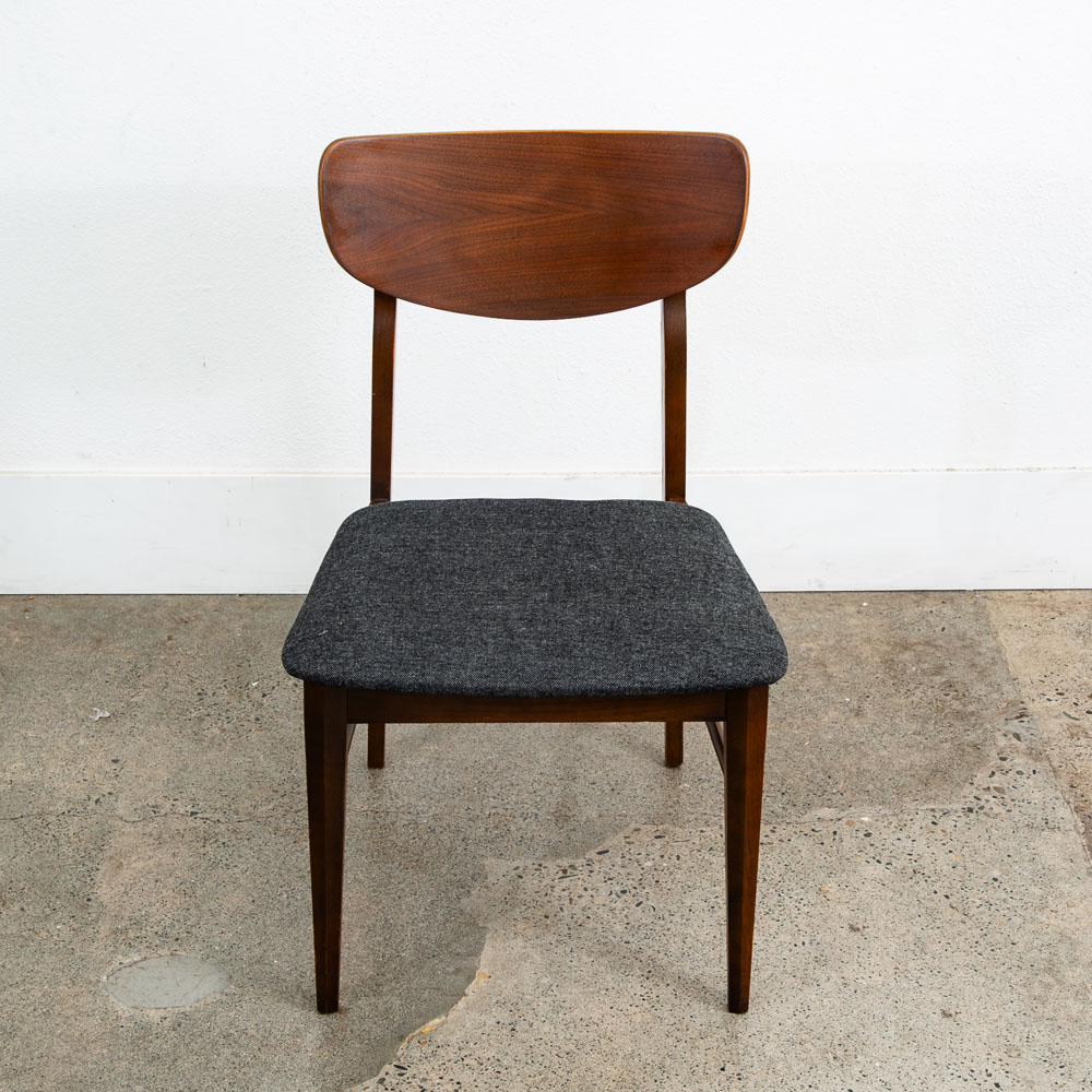 Mid Century Modern Dining Chairs 4 Grey Walnut Vintage American Mcm Restored NM - Image 6