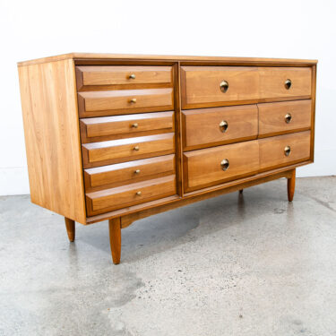 Mid Century Modern Credenza Dresser Solid Wood 9 Drawers LA Period Furniture Mcm