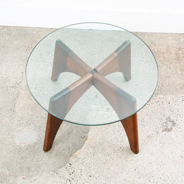 Mid Century Modern Side Table End Adrian Pearsall Round Nightstand Solid Walnut - Image 5