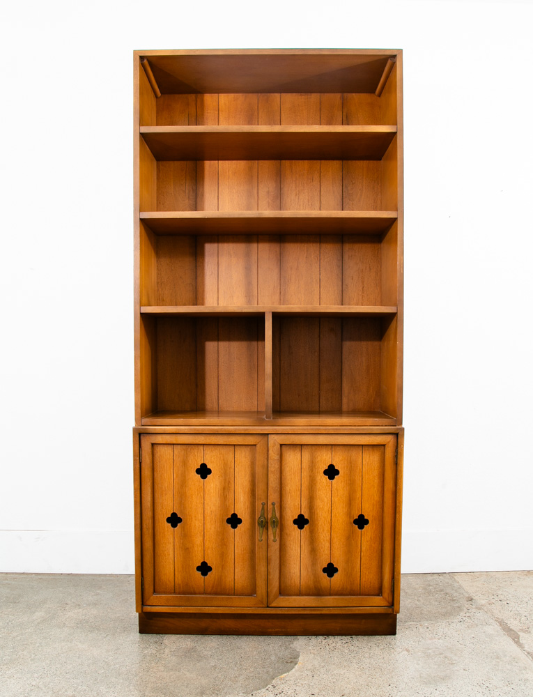 Mid Century Modern Credenza Bookshelf Martinsville Cabinet Shelves Clovers Doors - Image 2