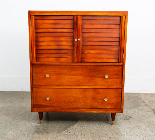 Mid Century Modern Highboy Dresser 6 Drawer Vintage Compact Douglas Fir Children - Image 2