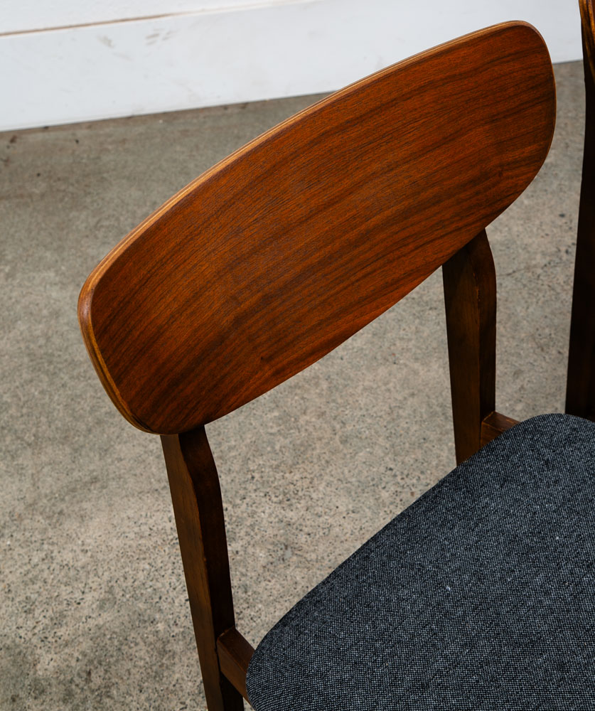 Mid Century Modern Dining Chairs 4 Grey Walnut Vintage American Mcm Restored NM - Image 10