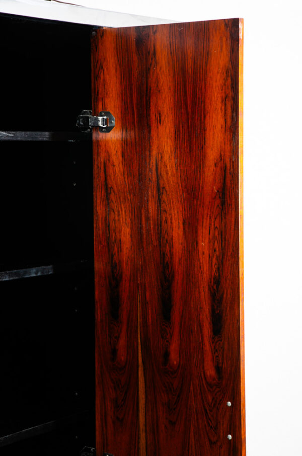 Mid Century Danish Modern Bookshelf Cabinet Rosewood Glass shelves Mcm Armoire - Image 8